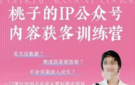 桃子IP公众号内容获客训练营(第3期)，一门让你公众号从0到商业闭环的课程|HOOK协议网