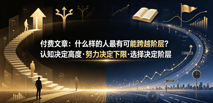 付费文章：什么样的人最有可能跨越阶层？认知决定高度·努力决定下限·选择决定阶层|一人科技公司导航