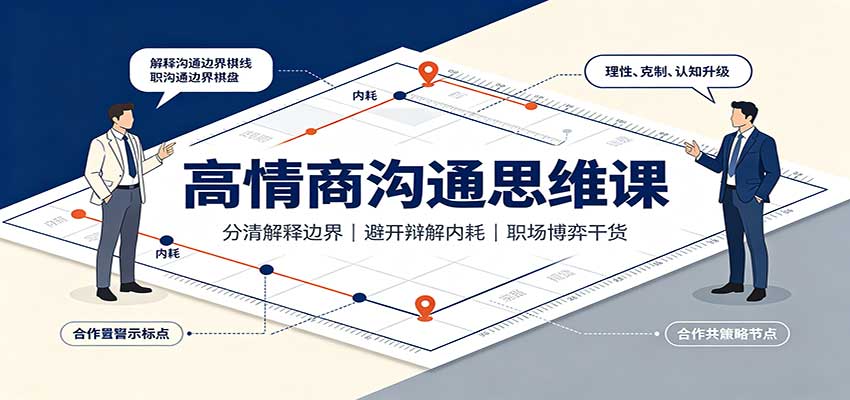 高情商沟通思维课：分清解释边界，避开辩解内耗，职场博弈干货|一人科技OPC聚合软件