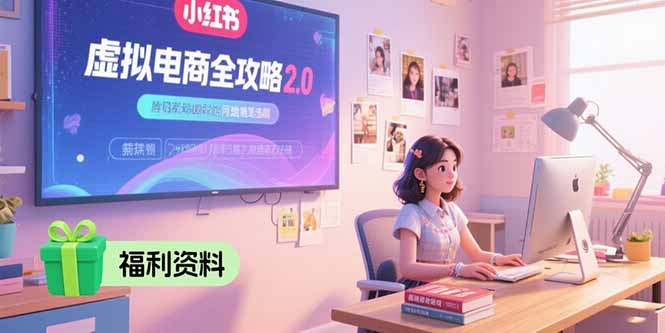 虚拟电商全攻略2.0，开店选品实操流程，账号定位、货源发布、笔记发布技巧|HOOK协议网