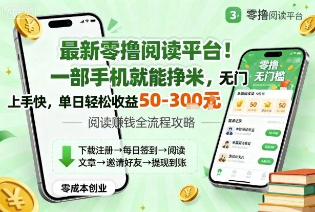 最新零撸阅读平台！一部手机就能挣米，无门槛上手快，单日轻松收益50-3张【揭秘】|HOOK协议网
