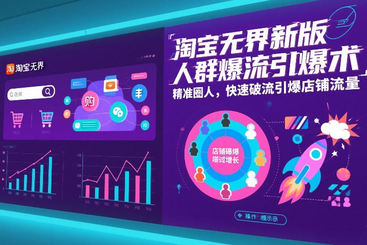 淘宝无界新版人群爆流引爆术，精准圈人，快速破流引爆店铺流量|HOOK协议网