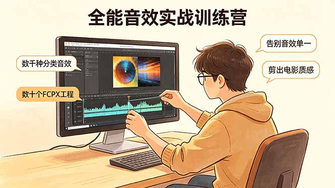 全能音效实战训练营：数千种分类音效+数十个FCPX工程，告别音效单一，剪出电影质感|一人科技公司导航