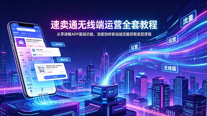 速卖通无线端运营全套教程，从零讲解APP基础功能，深度剖析移动端流量获取底层逻辑|一人科技公司导航