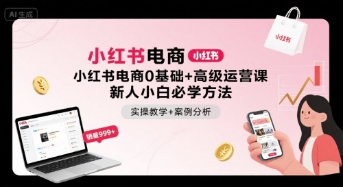 小红书电商0基础+高级运营课，新人小白必学方法，实操教学+案例分析|HOOK协议网