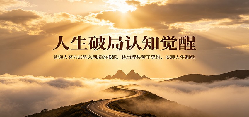 人生破局认知觉醒，普通人努力却陷入困境的根源，跳出埋头苦干思维，实现人生翻盘|协议软件打粉软件