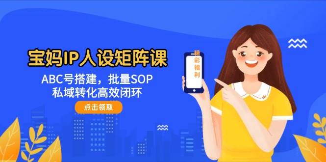 宝妈IP人设矩阵课：ABC号搭建，批量SOP，私域转化高效闭环|HOOK协议网