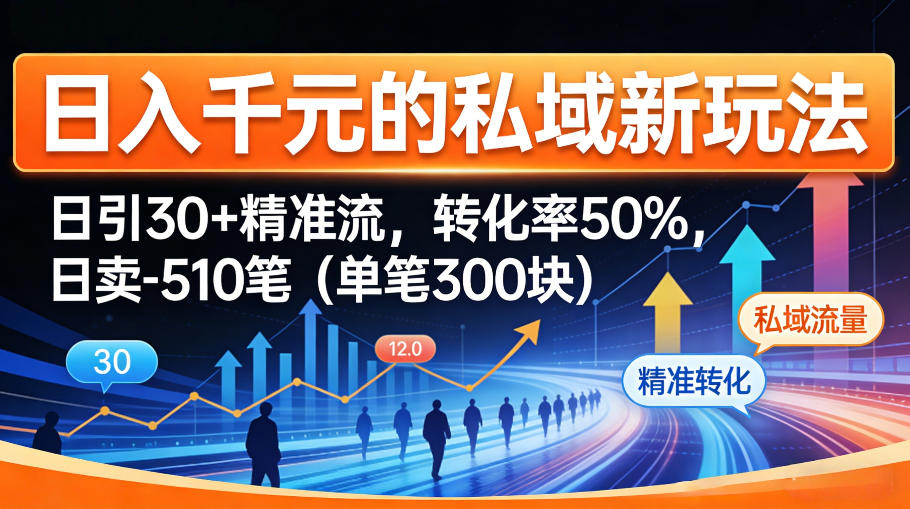 日入千米的私域新玩法：日引30＋精准流，转化率50%，日卖5-10笔(单笔300米)|协议软件打粉软件