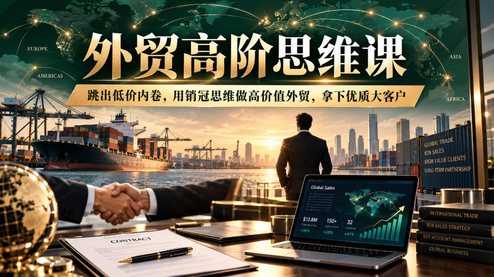 外贸高阶思维课，跳出低价内卷，用销冠思维做高价值外贸，拿下优质大客户|一人科技OPC聚合软件