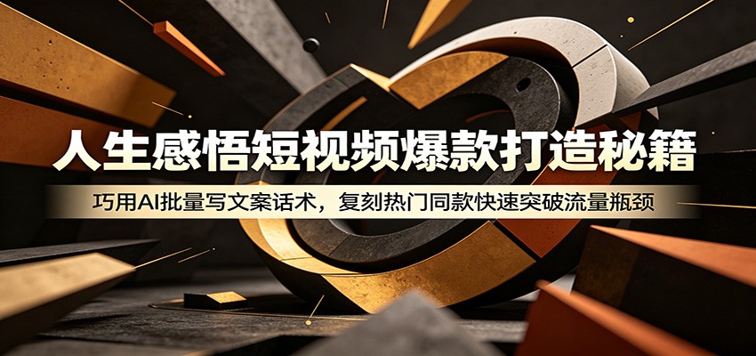 人生感悟短视频爆款打造秘籍：巧用A 批量写文案话术，复刻热门同款快速突破流量瓶颈|一人科技公司导航