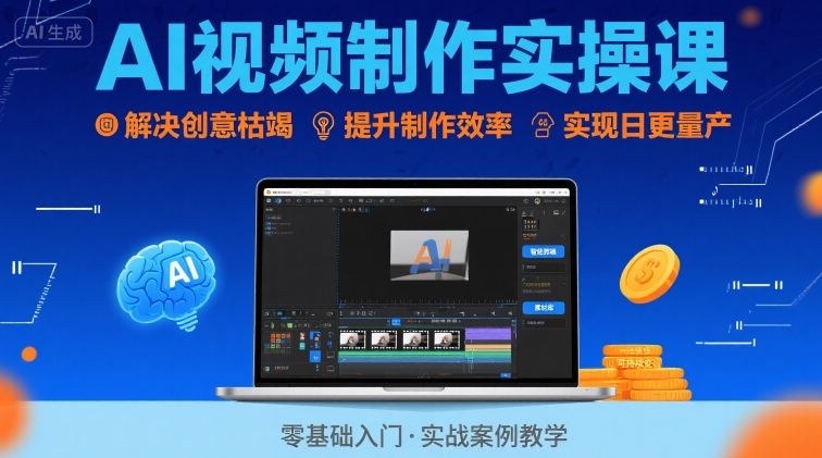 Ai视频制作实操课，解决创意枯竭、效率低下痛点，实现日更量产可持续变现|HOOK协议网