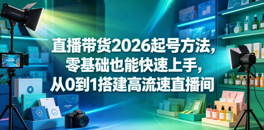 直播带货2026起号方法，零基础也能快速上手，从0到1搭建高流速直播间|一人科技公司导航