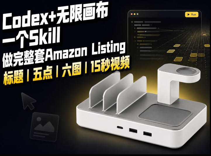 我用一个Codex Skill做完Amazon Listing：标题、五点、六图和视频全流程|一人科技OPC聚合软件