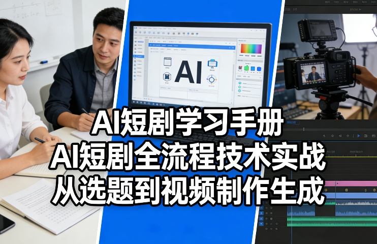 AI短剧学习手册，AI短剧全流程技术实战，从选题到视频制作生成|协议软件打粉软件