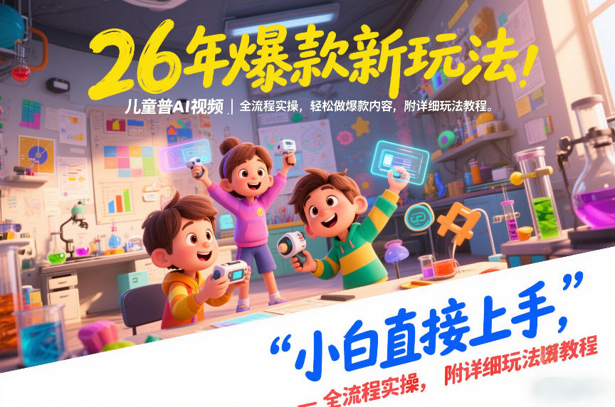 26年爆款新玩法，儿童科普AI视频，全流程实操，轻松做爆款内容，小白直接上手，附详细玩法教程|HOOK协议网