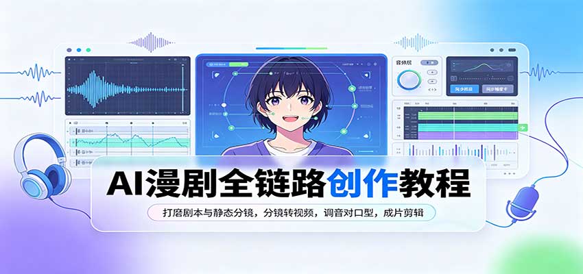 AI漫剧全链路创作教程：打磨剧本与静态分镜，分镜转视频，调音对口型，成片剪辑|一人科技OPC聚合软件