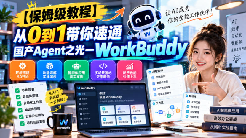 【保姆级教程】从0到1带你速通国产Agent之光—WorkBuddy【文档】|一人科技OPC聚合软件