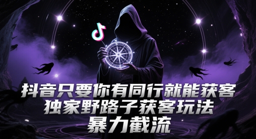 抖音只要你有同行就能获客，独家野路子获客玩法，暴力截流【揭秘】|HOOK协议网