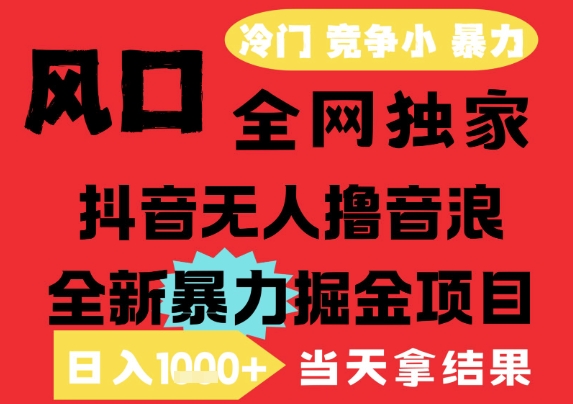 25年6月高爆抖音无人直播最新撸音浪掘金项目，解放双手小白可做，无脑日入1k+，门槛低【揭秘】|HOOK协议网