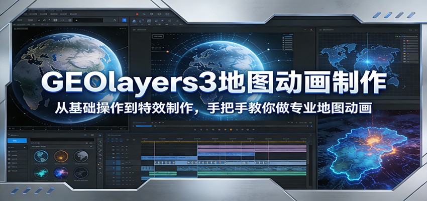 GEOlayers3地图动画制作：从基础操作到特效制作，手把手教你做专业地图动画|协议软件打粉软件