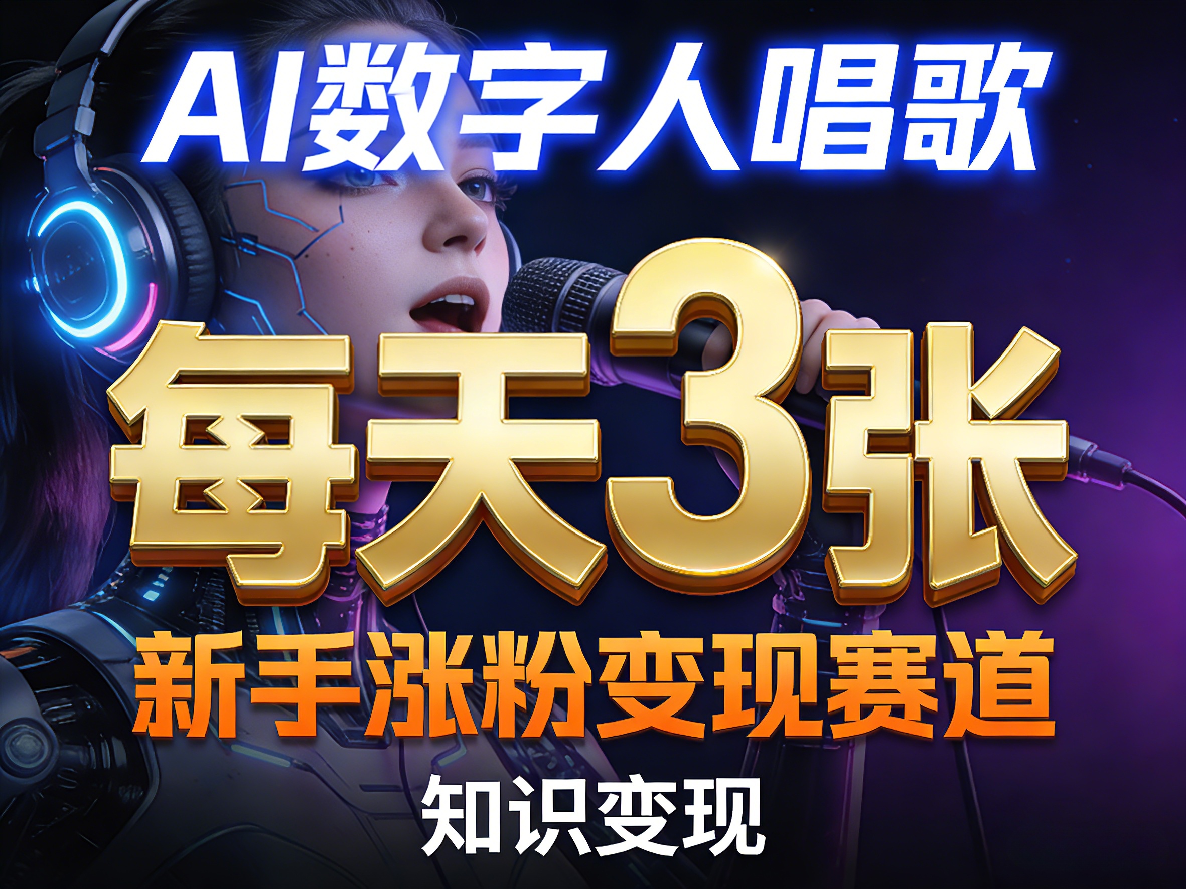 AI数字人唱歌，新手涨粉变现赛道，每天3张和知识付费，副业必备|协议软件打粉软件