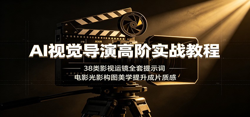 AI视觉导演高阶实战教程：38类影视运镜全套提示词，电影光影构图美学提升成片质感|一人科技OPC聚合软件