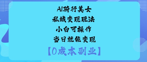 AI骑行美女私域变现玩法小白可操作当日就能变现|HOOK协议网