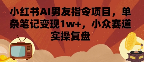 小红书AI男友指令项目，单条笔记变现1w+，小众赛道实操复盘|HOOK协议网