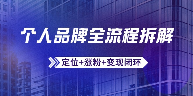 个人品牌全流程拆解：定位+涨粉+变现闭环，微信生态运营与资源整合|HOOK协议网