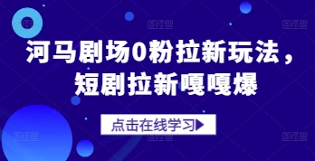 河马剧场0粉拉新玩法，短剧拉新嘎嘎爆|HOOK协议网