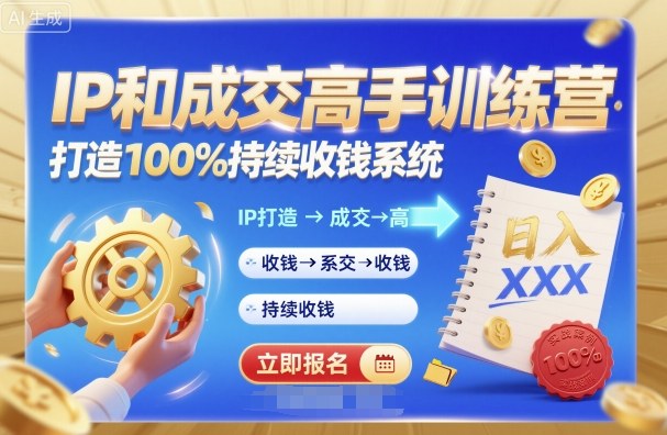带你成为IP和成交高手的训练营，打造100%持续收钱系统|HOOK协议网
