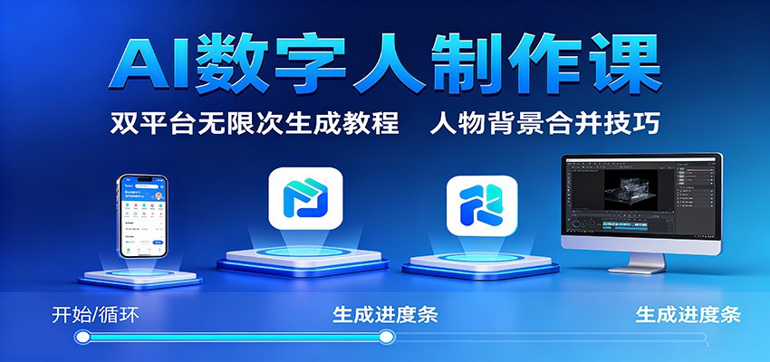 AI数字人制作课：双平台无限次生成教程，人物背景合并技巧|HOOK协议网