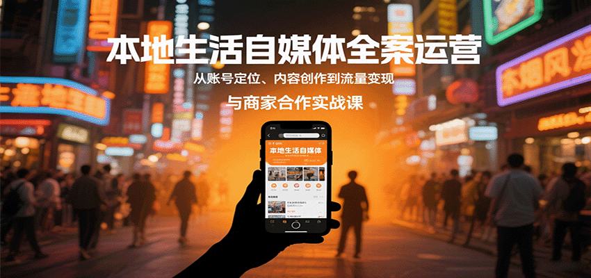 本地生活自媒体全案运营，从账号定位、内容创作到流量变现与商家合作实战课|HOOK协议网