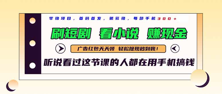 最新短剧平台，刷短剧，看小说，赚现金，一部手机日入300+|HOOK协议网