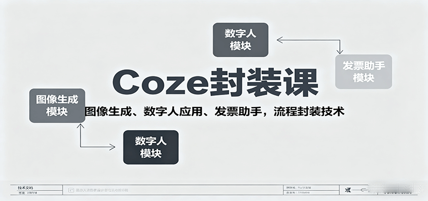 Coze封装课，图像生成、数字人应用、发票助手，流程封装技术|HOOK协议网