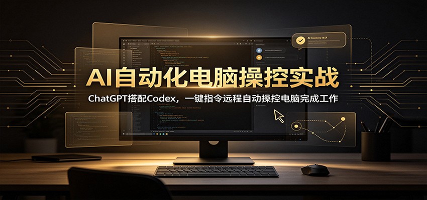 AI自动化电脑操控实战：ChatGPT搭配Codex，一键指令远程自动操控电脑完成工作|一人科技OPC聚合软件