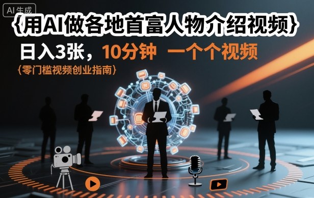 用AI做各地首富人物介绍视频，日入3张，10分钟一个视频|HOOK协议网