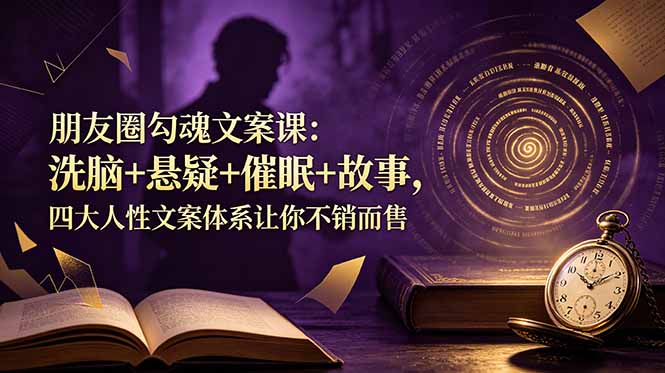 朋友圈勾魂文案课：洗脑+悬疑+催眠+故事，四大人性文案体系让你不销而售|一人科技公司导航