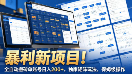 暴利新项目！全自动搬砖单账号日入200+，独家矩阵玩法，保姆级操作【揭秘】|协议软件打粉软件