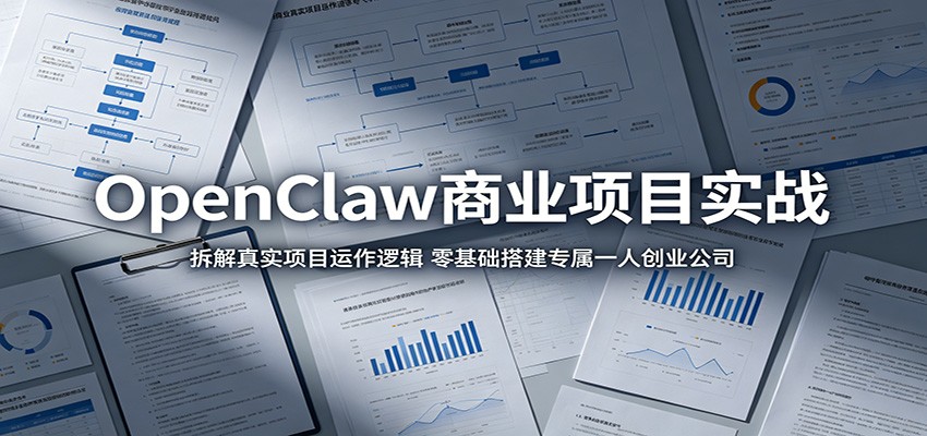 OpenClaw商业项目实战：拆解真实项目运作逻辑，零基础搭建专属一人创业公司|一人科技公司导航