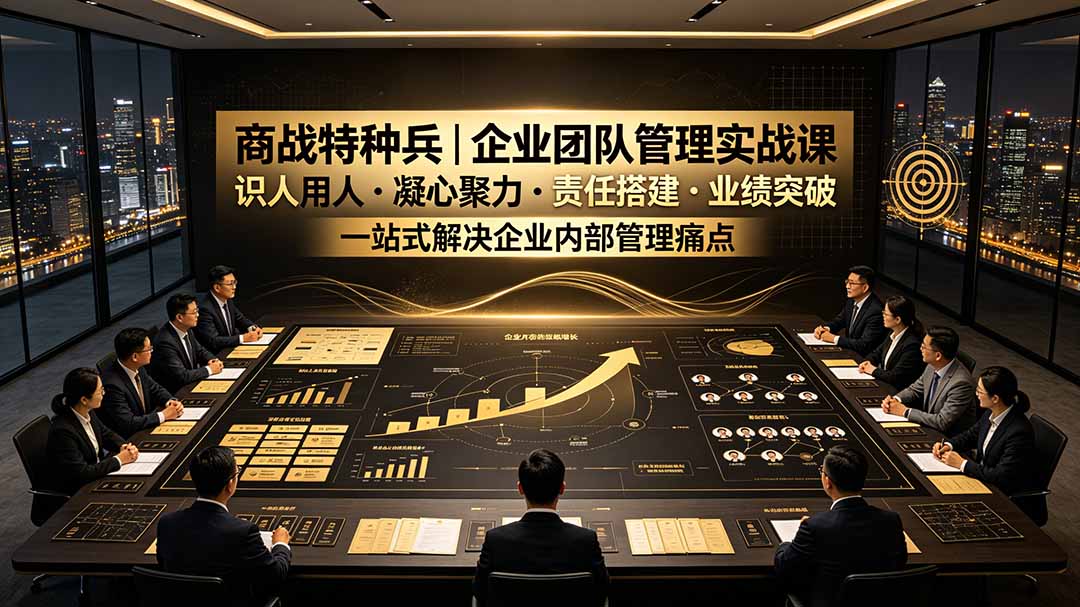 商战特种兵｜企业团队管理实战课：识人用人｜凝心聚力｜责任搭建｜业绩突破，一站式解决企业内部管理痛点|一人科技OPC聚合软件