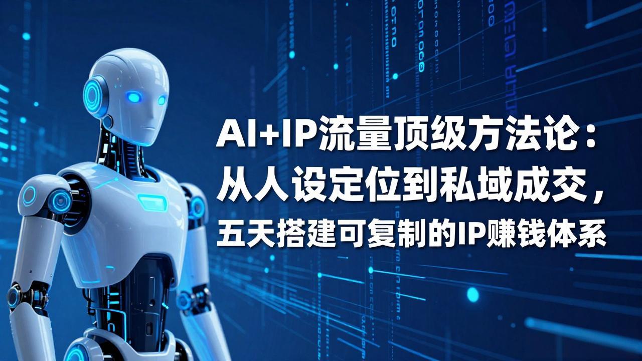 AI+IP顶级方法论：从人设定位到私域成交，五天搭建可复制的IP赚钱体系|协议软件打粉软件