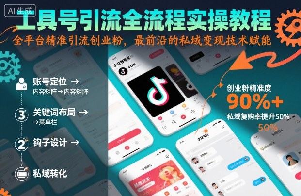 工具号引流全流程保姆级实操教程，全平台精准引流创业粉，最前沿的私域变现技术赋能|HOOK协议网