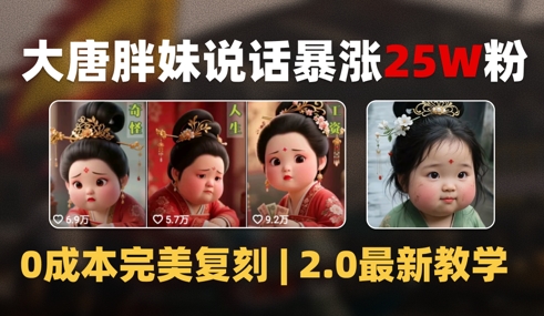 AI大唐胖贵妃说话2.0，40条视频暴涨40w粉，附独家变现攻略|HOOK协议网