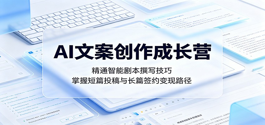 AI文案创作成长营：精通智能剧本撰写技巧，掌握短篇投稿与长篇签约变现路径|一人科技公司导航
