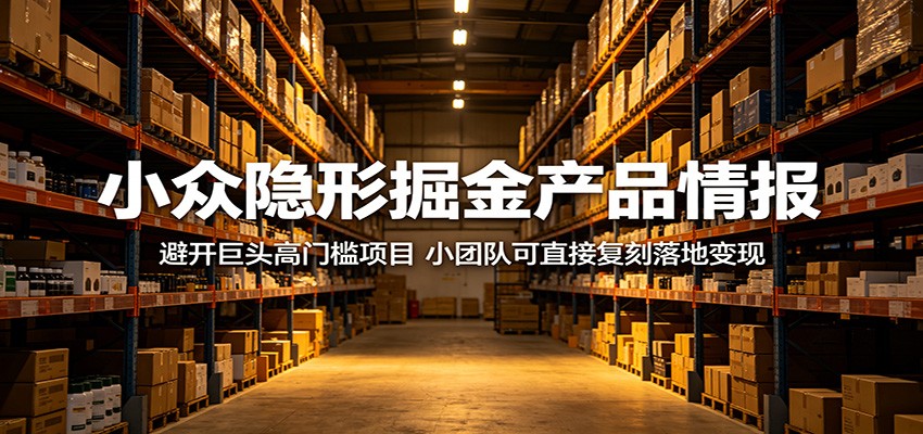 小众隐形掘金产品情报：避开巨头高门槛项目，小团队可直接复刻落地变现|一人科技公司导航
