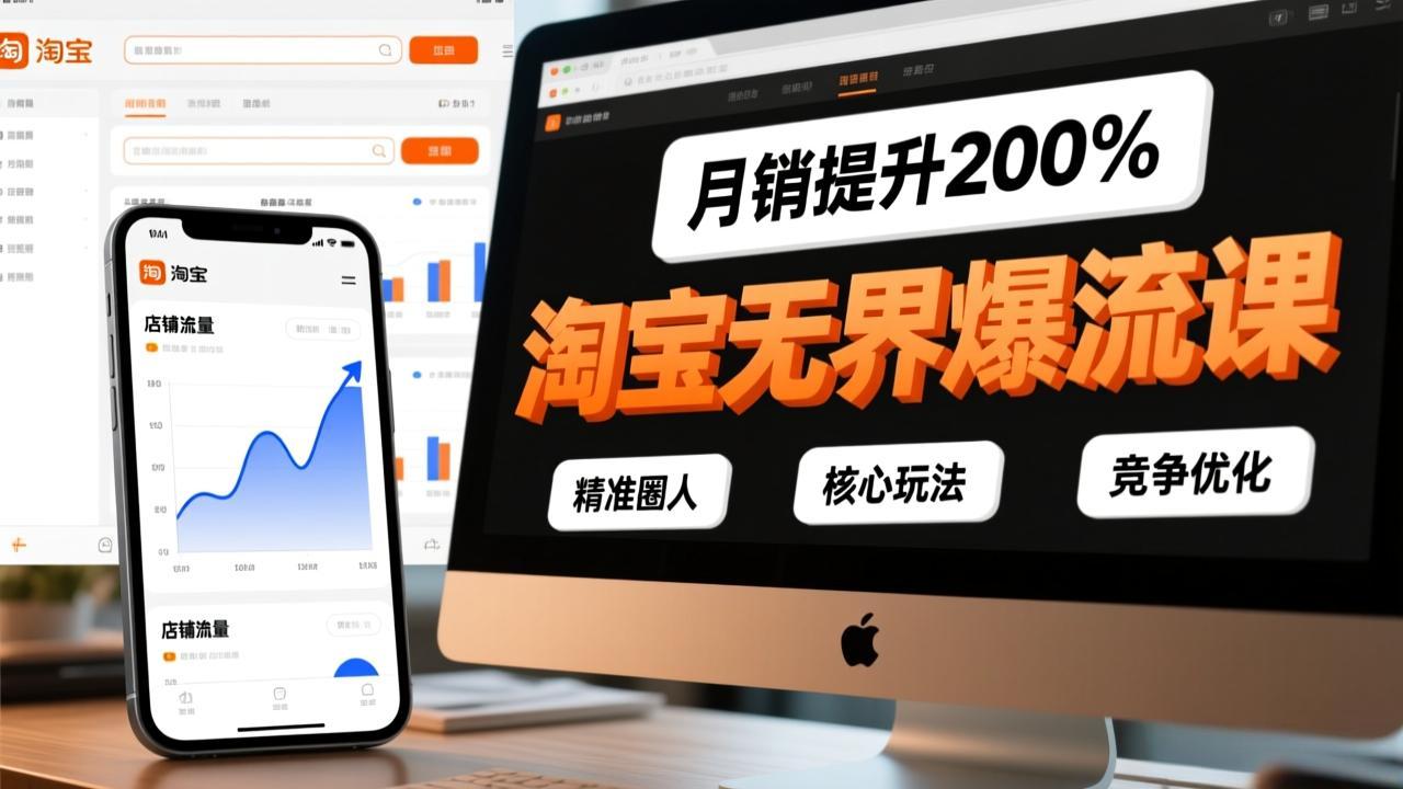淘宝无界爆流课，精准圈人、核心玩法、竞争优化，快速引爆店铺流量，月销提升200%|HOOK协议网