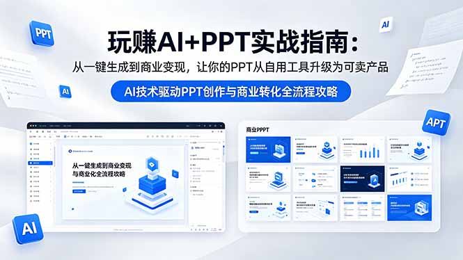 玩赚AI+PPT实战指南-更新5月13：从一键生成到商业变现，让你的PPT从自用工具升级为可卖产品|一人科技公司导航