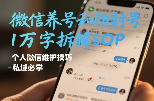 微信养号和防封号1万字拆解SOP，个人微信维护技巧，私域必学【文档】|HOOK协议网