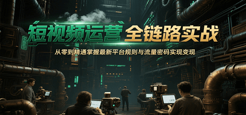 短视频运营全链路实战，从零到精通掌握最新平台规则与流量密码实现变现|HOOK协议网